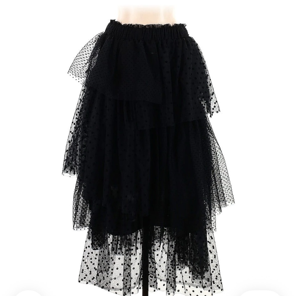 Anthropologie Black Asymmetrical Layered Skirt
